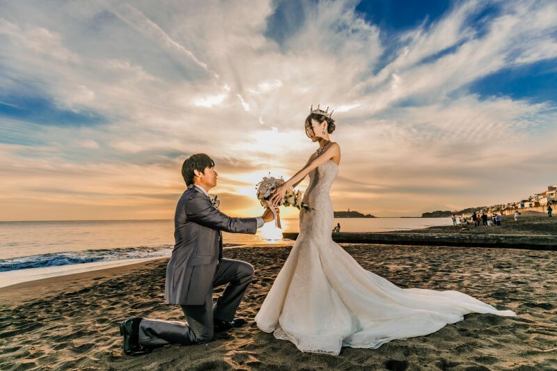 夕方の撮影では幻想的な雰囲気で思い出の1枚を