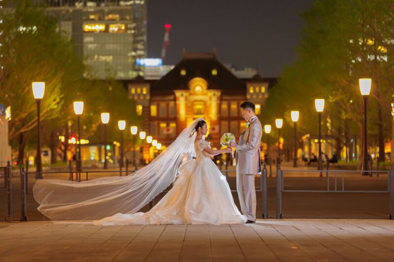 東京駅夜景洋装ロケーションプラン