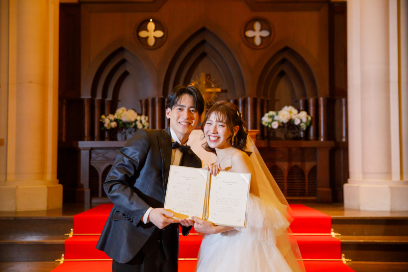 【マタニティでも安心】大聖堂チャペルフォト50カット（レタッチ済みデータ納品)洋装1点コミコミプラン！休憩もできるから安心！