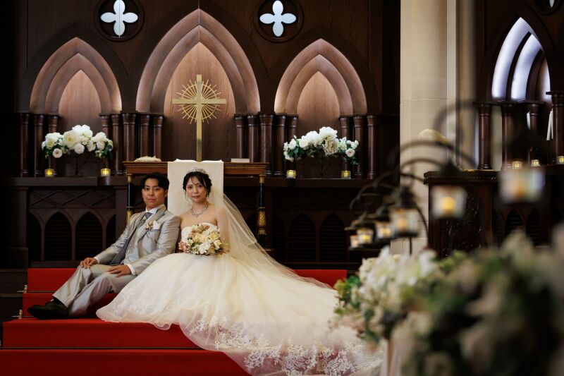 【洋装】チャペル・湘南迎賓館 圧巻の独立型チャペルで撮影するスタンダードプラン大聖堂チャペルフォトプラン