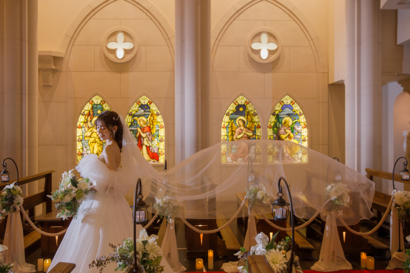 【マタニティでも安心】大聖堂チャペルフォト50カット（レタッチ済みデータ納品)洋装1点コミコミプラン！休憩もできるから安心！