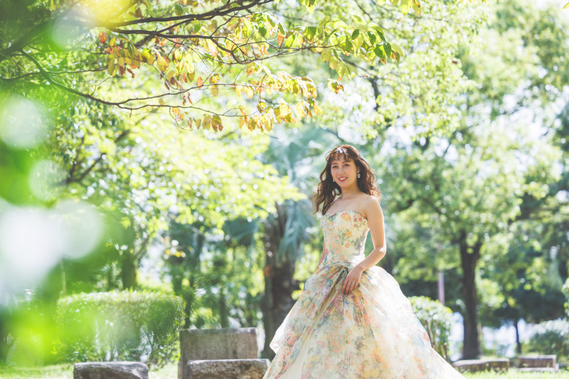 カラードレス×さわやかグリーン