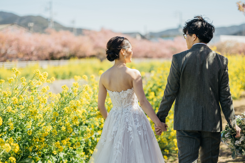 菜の花と河津桜が満開の中での撮影!