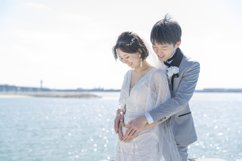 マタニティフォト風のお写真も