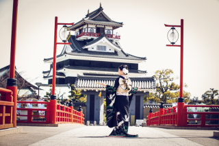 引き振袖で和装撮影＠清洲城