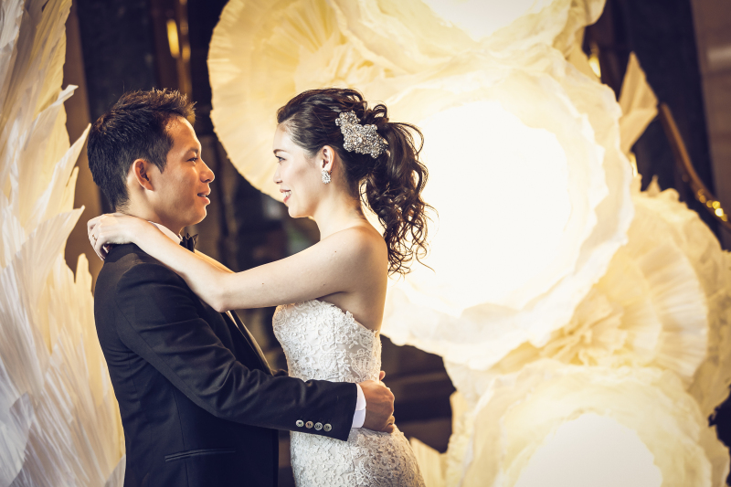 大きなペーパーフラワーがより華やかに