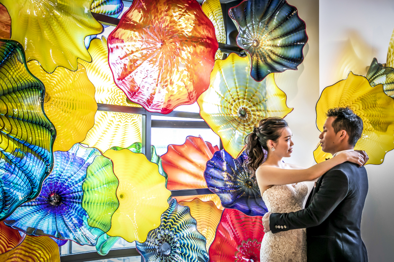 大きなガラスのお花がたくさん!