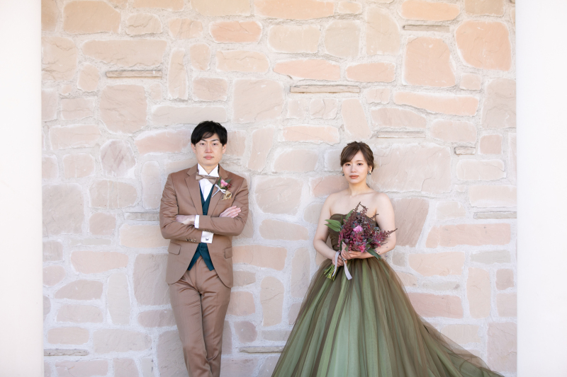 レンガの壁がかわいい