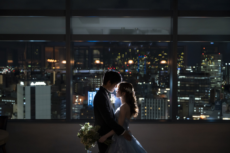 高層階での夜景バック♪