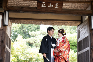 鮮やかな色打掛が映える♪＠東山荘