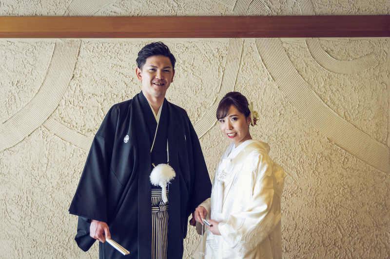 白無垢×紋付袴で撮影