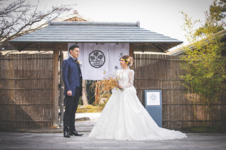 ドレス×日本庭園