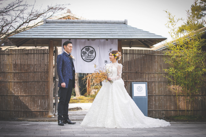 ドレス×日本庭園