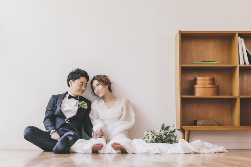 お二人が家族にむけたフォトウェディング