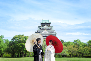 【大阪城西の丸庭園 大阪迎賓館プラン】和装（2名フォトグラファー＋衣裳＋新婦ヘアメイク＋データ100＋美容・スリム補正）