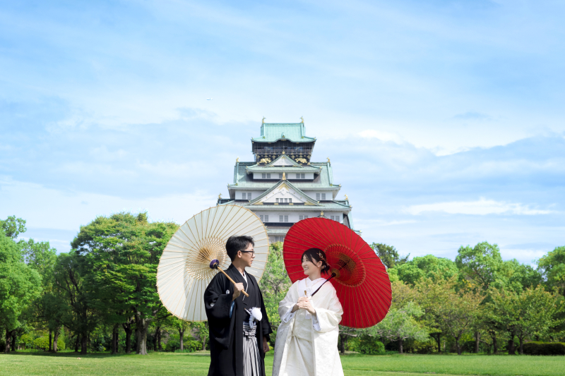 【大阪城西の丸庭園 大阪迎賓館プラン】和装(2名フォトグラファー+衣裳+新婦ヘアメイク+データ100+美容・スリム補正)