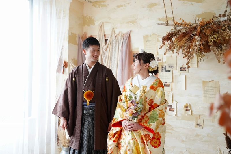 ドライフラワー×色打掛