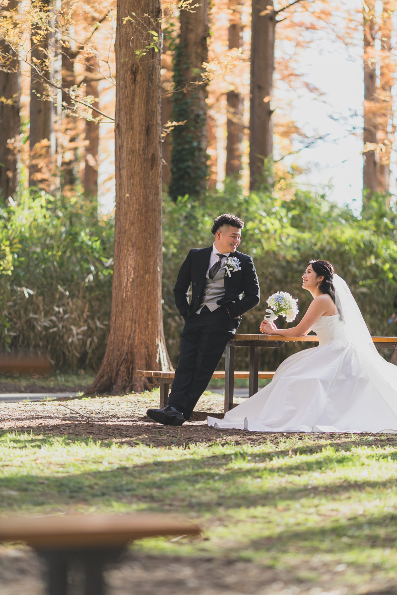 ベンチに腰掛けて・・・