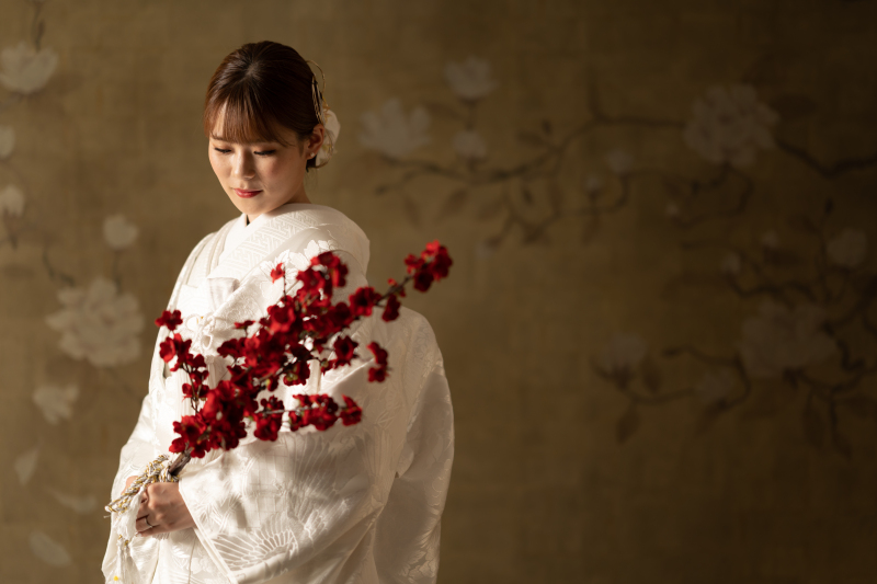 ブーケを持って