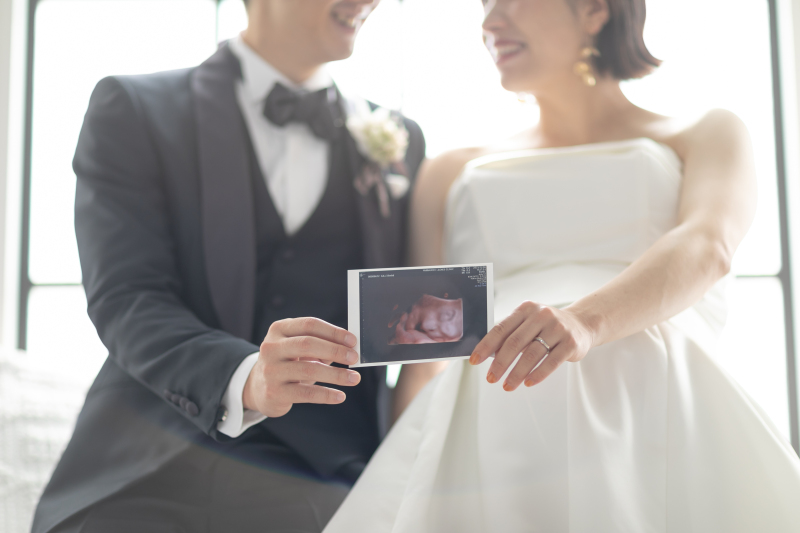 ご妊娠中でも安心のウエディングドレスもご用意！