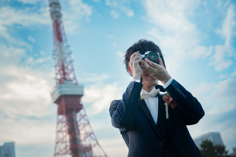 カメラが趣味のご新郎様