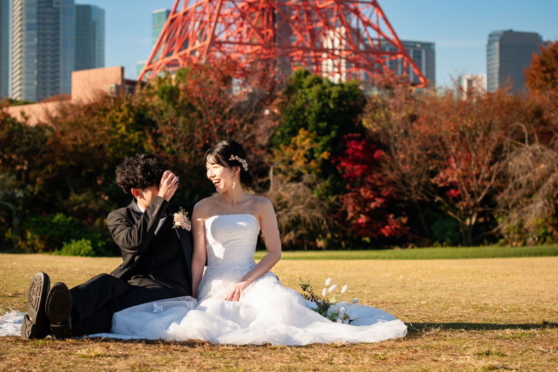 公園ならではのお座りショットも