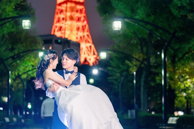 撮影ラストは東京タワーをバックに!