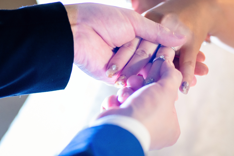 指輪と手にフォーカスしたお写真もお撮りできます