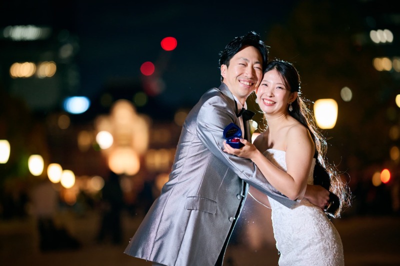 次はライトアップされた『東京駅』へ移動して。