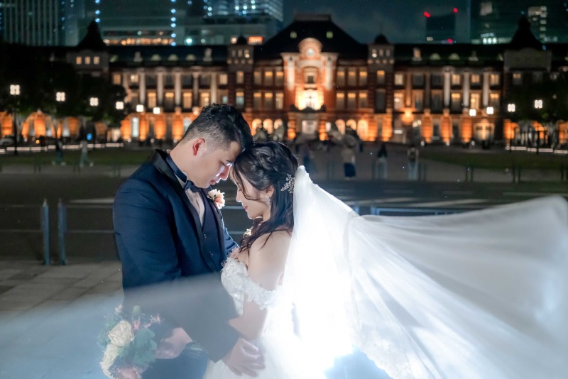 おでこをくっつけて