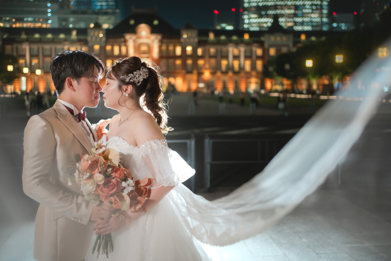 ロングベールを使った幻想的なお写真も♪