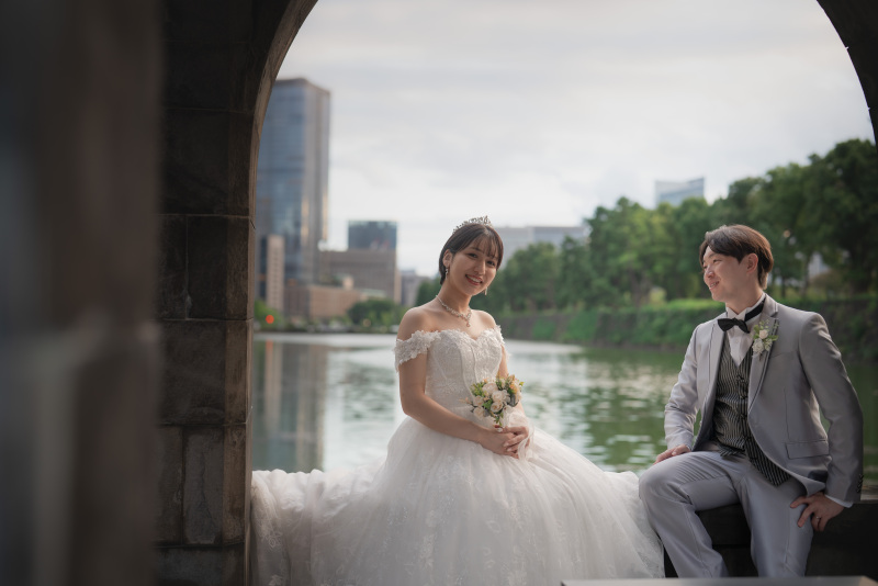 見つめ合うとおふたりの表情が和らいでリラックス♪