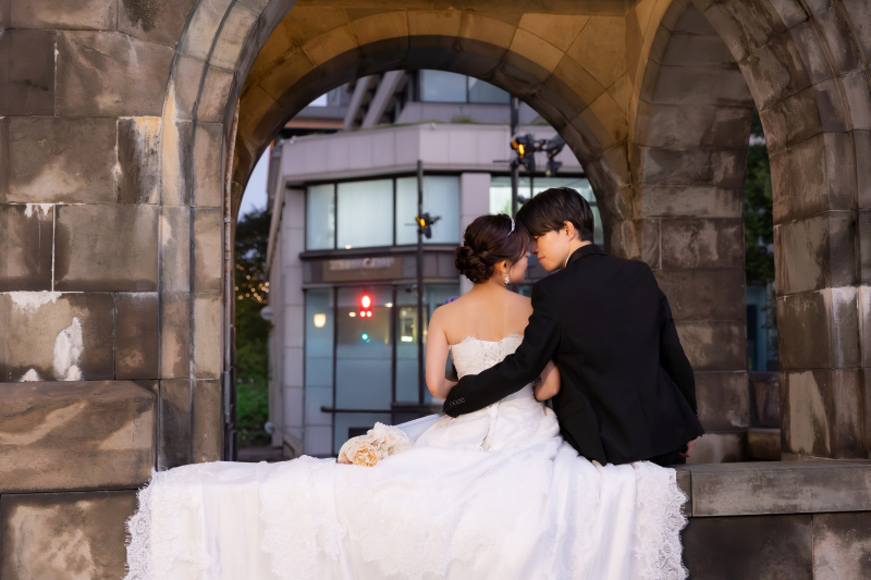 夕暮れの和田倉門でバックショットも