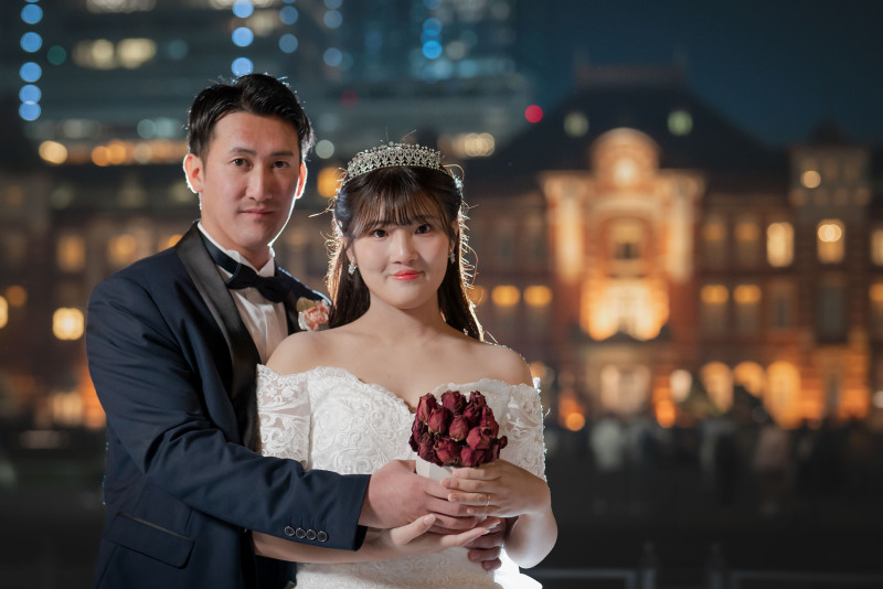 オフィス街の夜景と