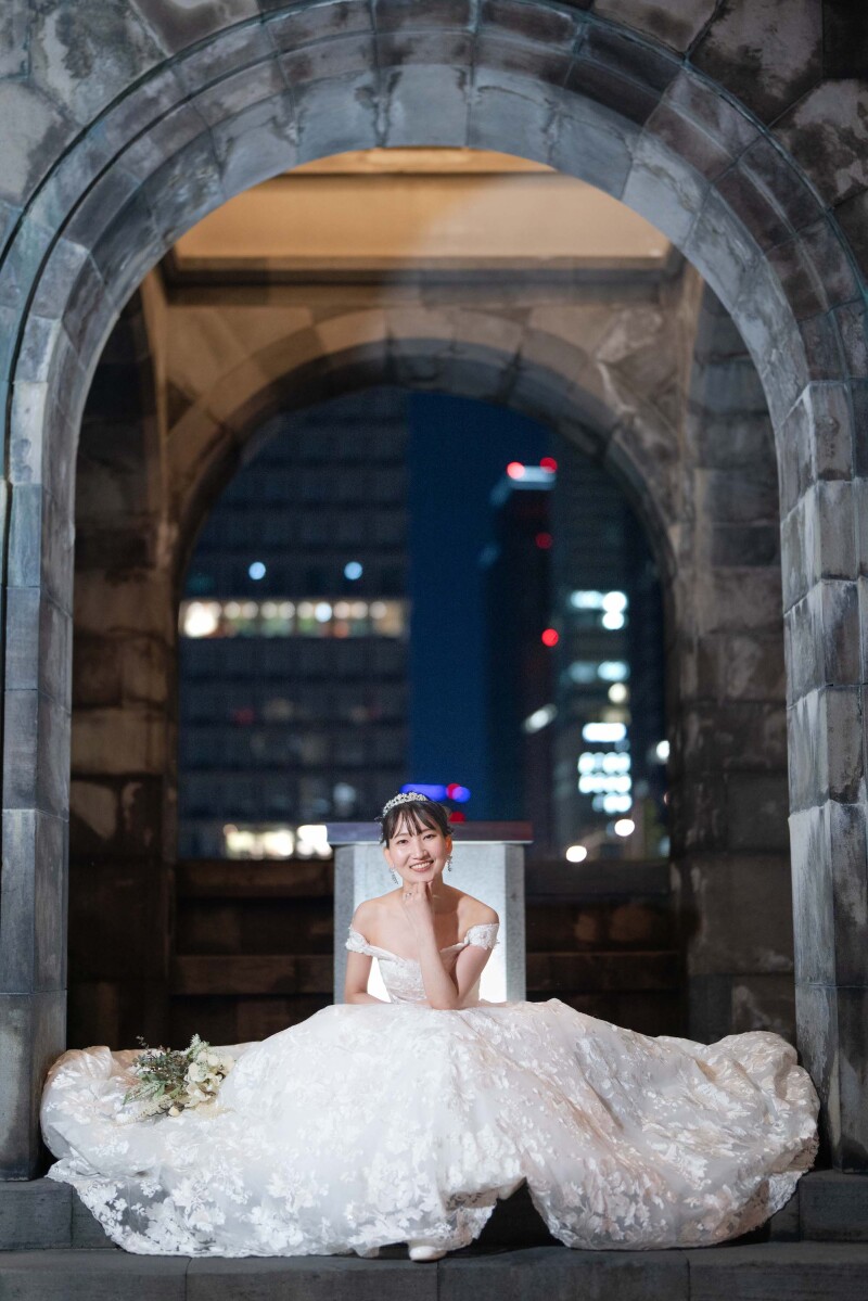 新婦様はおすわりショットで