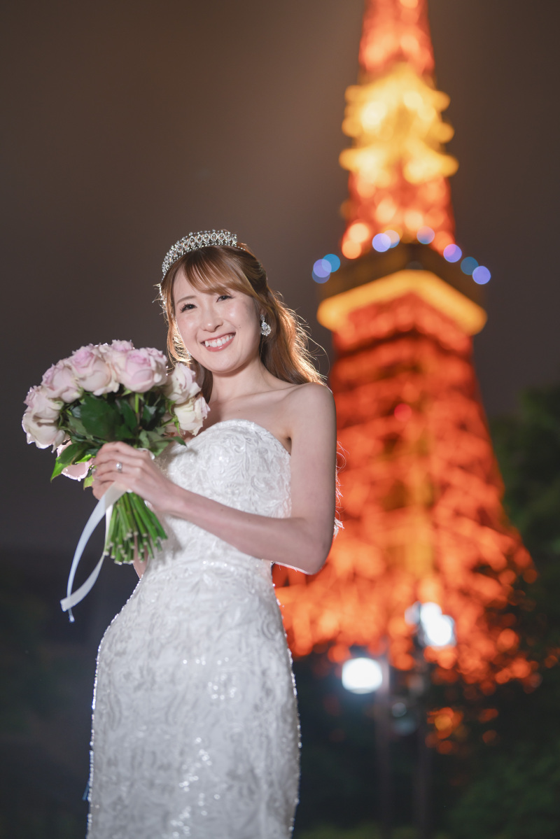 お持ち込みのブーケとパシャリ