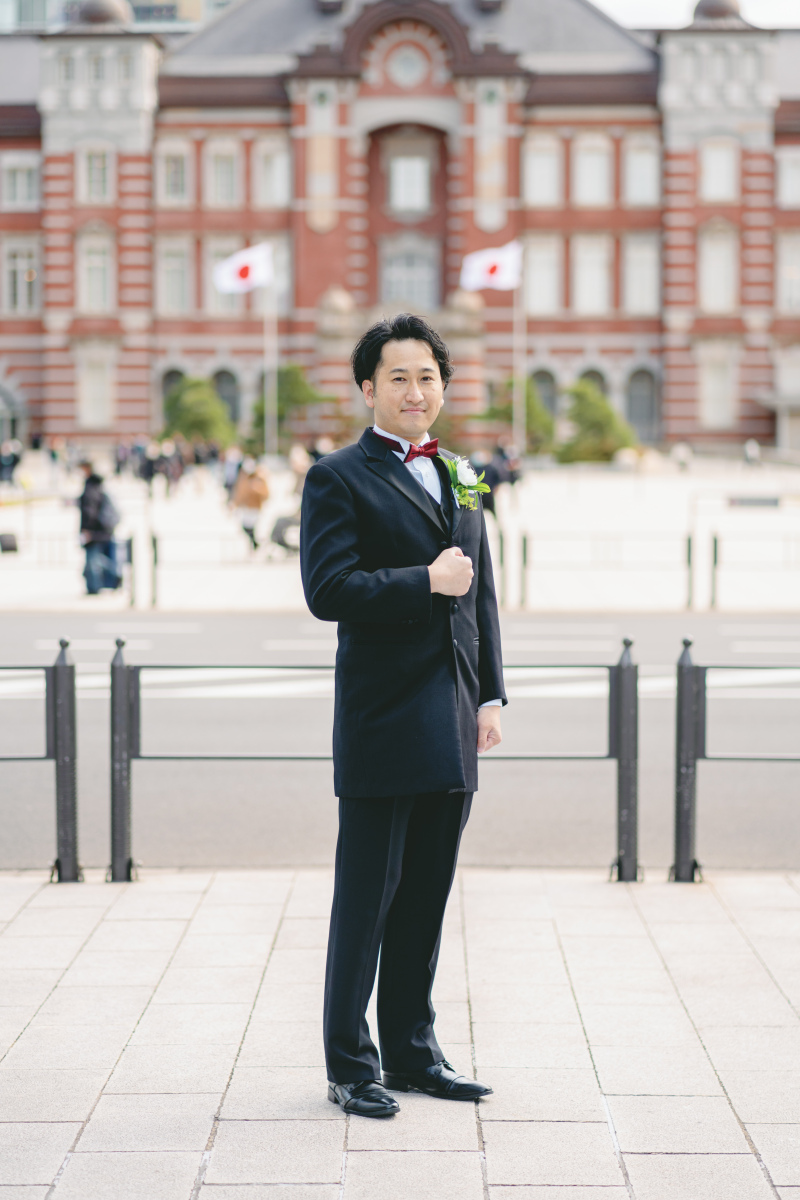 ブラックタキシード×赤蝶ネクタイ