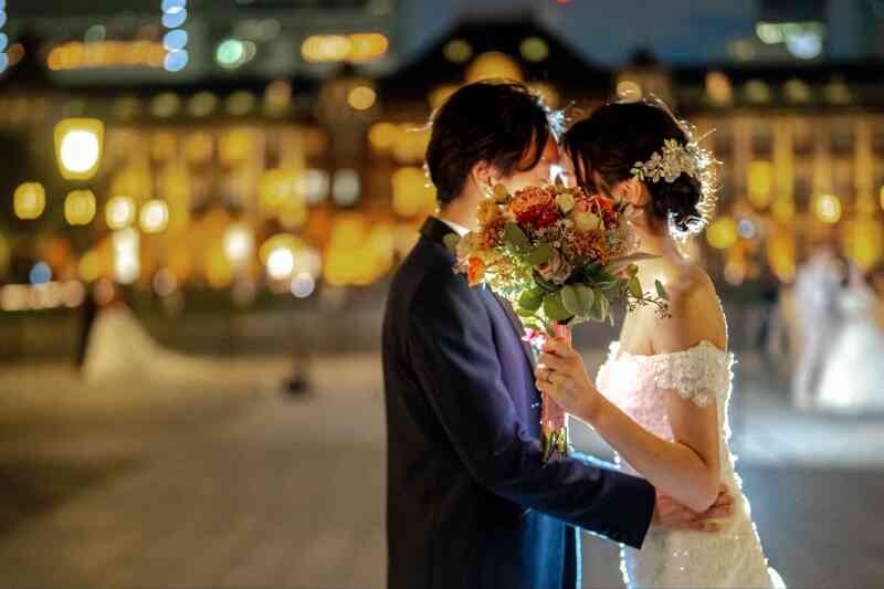 ブーケを持って