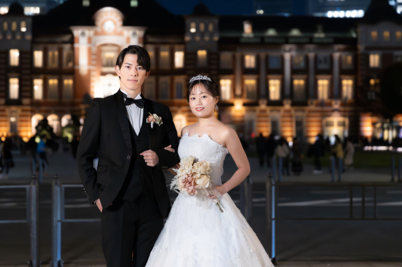 日も暮れていよいよ東京駅での撮影