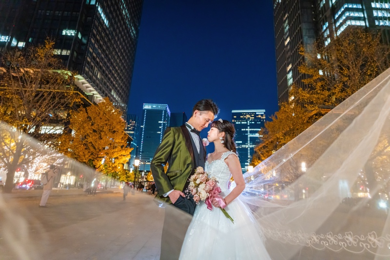 ロングベールを使ったショットも