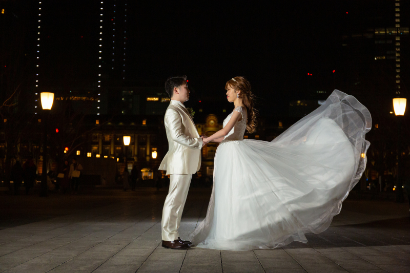 夜景にふわ〜と