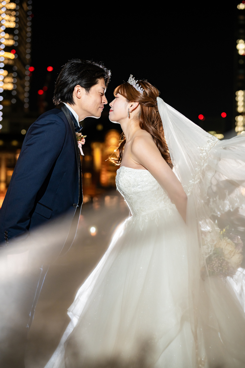 ロングベール越しに