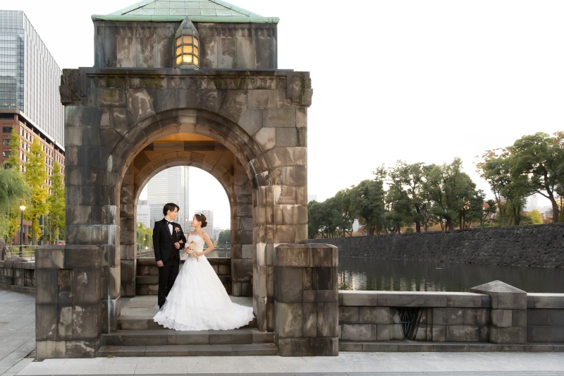 お支度を終えて和田倉門周辺から撮影スタート！