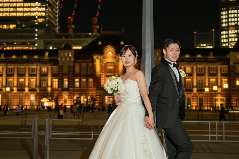 オレンジ色のライトアップ