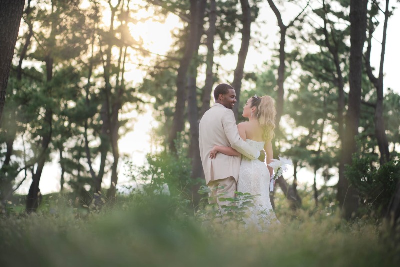 緑を背景にして