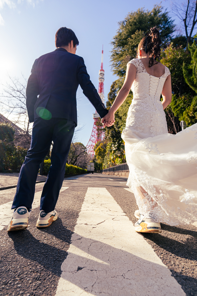 お揃いのスニーカーショット