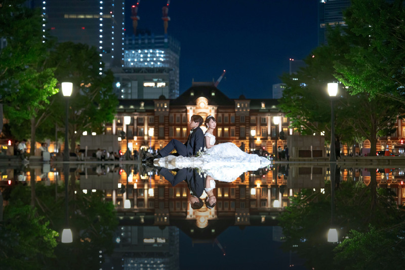 【東京駅前周遊プラン】夜景も楽しむフォトウェディング