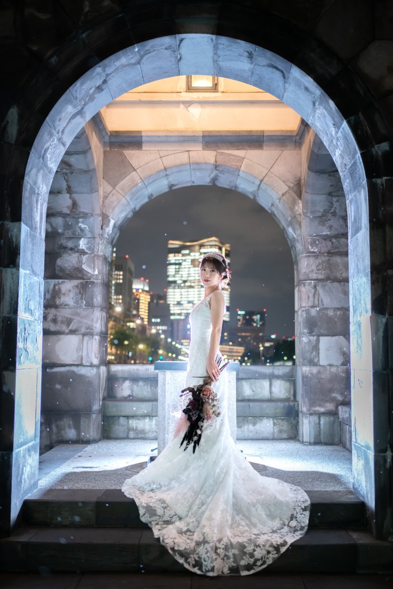 ドレス・ヘアチェンジをして和田倉門へ