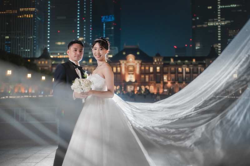 ベールを使ってガラッと雰囲気を変えて撮影も可能！