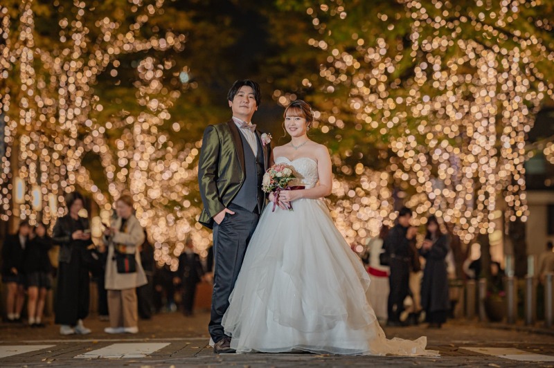 王道なツーショットもイルミネーションとともに